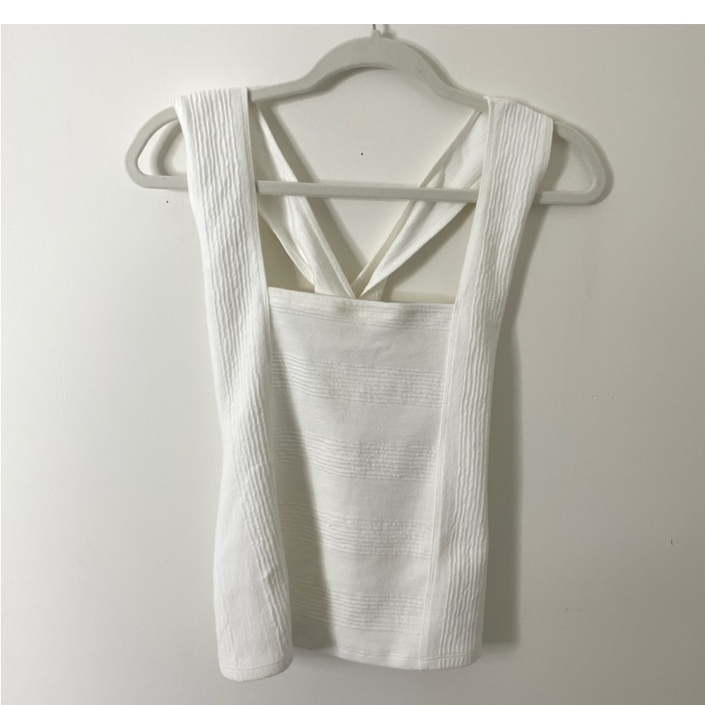 Maeve by Anthropologie Off White Sleeveless Cross Top